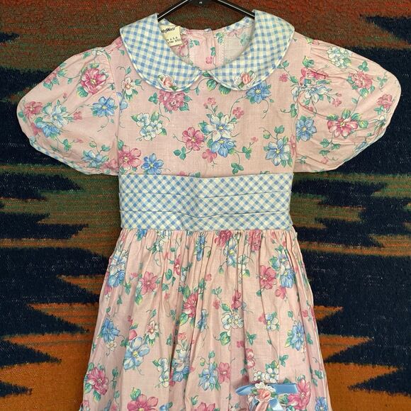 Vintage Mini World Ruffled Floral Dress. USA. 100% Cotton. Size 4T. Rare. - Picture 9 of 16